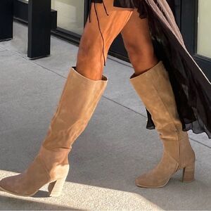New Dolce Vita flynn knee high heel boots in suede truffle Size 5
